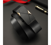 Luxury Fashion Men's Belt Men's Genuine Leather Belt Automatic Buckle Ratchet Belt Random Adjustment Belt Women Waist Belt