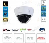 (DH-IPC-HDBW2841EP-S-0280B) DAHUA CÁMARA IP DOMO ANTIVANDÁLICO WIZSENSE LITE SERIE 2 8MP IR 30M WDR SOPORTA MICROSD 256GB CON INTELIGENCIA ARTIFICIAL MICRÓFONO INCORPORADO ÓPTICA FIJA 2.8MM POE