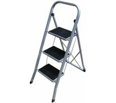 Escalera plegable de 3 peldaños EDM Gris Acero (47 x 71 x 105 cm)