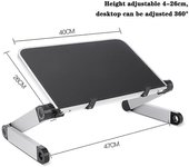 Escritorio portátil ajustable soporte de aluminio ergonómico Lapdesk para TV Cama sofá PC portátil Mesa de escritorio soporte con albrilla de Ratón