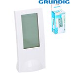 Grundig Estación Meteorológica Blanca Multifuncional con Termómetro, Reloj, Despertador y Calendario