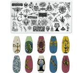Peach Heart Nail Art Stamping Plate Sculpture Angel Flower Image Template Halloween Valentine's day Nail Art Manicure Tool