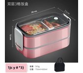 Caja De Almuerzo De Acero Inoxidable 304 Para Adultos Y Niños Escuela Oficina 1/2 Capas Microwaviable Portátil Contenedores De Alimentos Con Cuadrícula Bento
