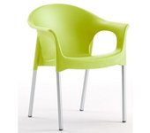 Sillón NILO, aluminio, apilable, polipropileno verde lima*