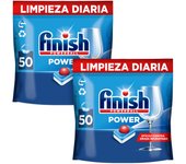 Finish Powerball Powel All in 1 Regular 100 | 250 Pastillas para Lavavajillas, Limpieza y Brillo Diario, Eficaz contra Grasa, Profesional