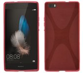 Tumundosmartphone Funda Gel Tpu Huawei P8 Lite X Line Color Roja