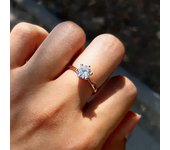 ZHOUYANG Wedding Rings For Women Classic Forever Perfect Cut 1 Carat Zircon Rose Gold Color 6 Claws Gift Wholesale Jewelry R013