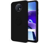 Tumundosmartphone Funda Silicona Líquida Ultra Suave con Anillo para Xiaomi Redmi Note 9T 5G color Negro