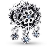 PANDORA Charm Plata de Ley Gota de Copo de Nieve con Cristales Azul Hielo