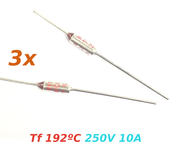 3x THERMAL FUSE FUSIBLE TERMICO TF 192C 250V 10A 192ºC