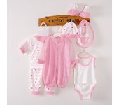 8PCS Spring Newborn Baby Clothing Set Cotton Infant Boy Clothes Cloth Suit New Born Girl Baby Clothing Sets New born Hat