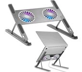 Ventilador externo para computadora portátil, soporte de computadora portátil con ventilador, ventilador de Computadora Portátil para MacBook Air Pro 9-17, portátilla de aluminio