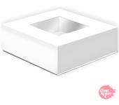 Caja para Tarta Glotomania - Blanca con Ventana - 33 X 9,5 Cm - Resistente y Apta para Alimentos