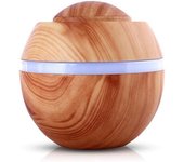 Humidificador de Aire ultrasónico Mini de 500 ml, dimusor de Madera para aromaterapia, humidificador de aceite, dimusor LED, 7 Colores Free, Spa Para yoga, dormitorio, oficin