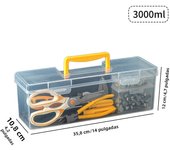 WORTHBUY Plastic Organizer Box Transparent Portable Tool Box Multipurpose Electrician Drill Tool Storage Box Hardware Tool Case