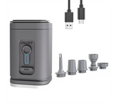 Bomba de aire eléctrica con luces, compresor de aire inalámbrico, inflador/desinflador de carga USB para acampar al aire libre, C