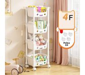 Toy Storage Trolley Children's Toy Storage Racks and Shelving Rotating Bookshelf Multifunctional Household Mobile Trolleyarrange