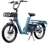 Bicicleta eléctrica ONESPORT OT01, motor de 650W, batería de 48V 27Ah, neumático de 20*2.6 pulgadas, velocidad máxima de 25km/h, alcance máximo de 100km, frenos de disco hidráulicos, horquilla de suspensión delantera - Azul