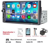 HIPPBQCC 7 Inch 1 Din Car Radio MP5 Multimedia Player Touch Screen FM ISO Power Aux Input Bluetooth USB Mirror Link Autoradio