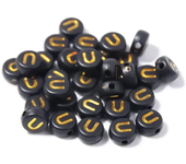 100-500PCS Acrylic Black Gold Color A-Z 26 Letter Beads Round Shape Alphabe Beads for Jewelry Making DIY Bracelet Accessories