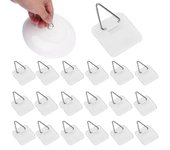 Perches de Placa de 50 Piezas | Invisible | Plástico Autoadhesivo | Gancho de Colgar | Soportes de Placa [HY]