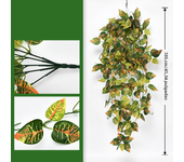105cm Artificial Plants Vines Fake Green Leaf Ivy Plastic Wall Hanging Faux Scindapsus Crabapple for Home Garden Wedding Decor
