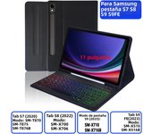 Keyboard Case For Samsung Galaxy Tab S7 S8 S9 11 X710 X700 T870 S9 FE X510 10.9 Cover Korean Hebrew Spanish Portuguese Keyboard
