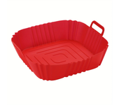 1pc of 22cm silicone air fryer oven baking plate pizza fried chicken silicone basket reusable air fryer liner accessory