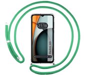 Funda Colgante Transparente para Xiaomi Redmi A3 con Cordon Verde Agua