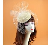 Black Veil Small Top Hat Hair Accessories Retro Woolen Material Dinner Party Headdress Bride Headpiece Headband Jewelry