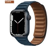 Leather Link for Apple Watch Band 45mm 41mm 40mm 44mm 49mm Original Magnetic Loop Bracelet IWatch Series 8 Ultra 3 SE 6 7 Strap