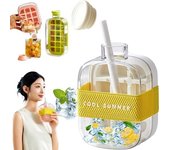 Cubitera My Crush Cup Ice, 2 en 1, sin contacto, con tapa y recipiente, ideal para café, zumos y bebidas (blanco, 500 ml)