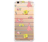 Funda original compatible con iPhone 6 Plus o 6S Plus con un diseño de Bob Esponja Multipersonaje Arcoiris