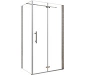 AICA Mampara de Ducha Frontal Plegable y Panel lateral una Barra 90cm Perfil Cromado Vidrio Antical 6mm (680-700)x(680-700)x1850mm