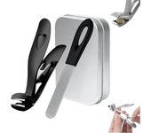 Clipdoc Max - Cortauñas para pies, cortauñas Clipdoc Max, cortaúñas Clipdoc Max, cortaúñas ClipDoc Max para personas mayores, cortaúñas con cabezal en ángulo para personas mayores (negro, 1 unidad)