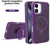 Magsafe Magnetic 360°Rotating Metal Bracket Ring Matte Phone Case For iPhone 16 Pro Max 14 11 12 13 15 Pro Max Bumper Back Cover