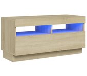 vidaXL Mueble de TV con luces LED 80x35x40 cm, Mueble de Salon, Mueble TV, Mueble TV salon, Mesa de TV, Mueble tele