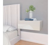 vidaXL Mesitas noche flotante 2 uds contrachapada blanco 40x30x15 cm
