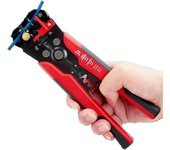 Cortador pelacables autoajustable 5 en 1, herramienta multifuncional para prensar cables, alicates para pelar cables, prensar, cortar, 10-24 AWG, 0,2-6,0 mm², (rojo)