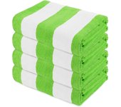 Toallas de Playa de Rayas Grandes de modelo Cabaña, paquete de 4, Exclusivos de Mezcle, toalla de Playa de microfibra suave y Liviana, toalla de piscina de viaje de Alta absorción (30 "x 60", Azul/Green/Amarillo/Pink)