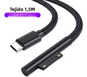 PD 65W Fast Charging USB Type C Power Supply Cable for Microsoft Surface Pro 7 3 4 5 6 15V 3A Tablet Charger USB C Adapter Cable