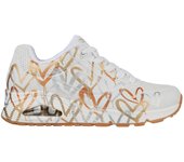 Skechers | Mujer | Zapatillas Uno Goldcrown - Metallic love blanco, metálico