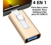 Phone USB 3.0 256GB 32G Usb Flash Drive 4 IN 1 For iphone iPad Android Phone External Storage 128GB 64GB Pendrive Gift Usb Stick
