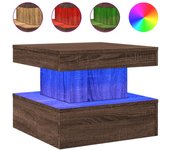vidaXL Mesa de centro con luces LED 50x50x40 cm Blanco, Negro, Roble Sonoma Mesita de Salón o Comedor o Auxiliar Mesa de Café Meuble Salón