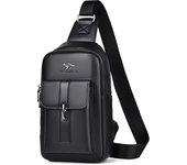 Luxury Brand Man Chest Bag Leather Messenger Bag Male Business Crossbody Bags For Men Sling Bag Black Brown Casual Man Chest Bag