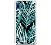 Funda compatible con Samsung Galaxy A10 - Be Unique Funda Gel helechos fondo negro