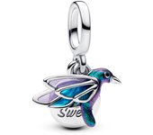 Pandora Charm Colgante Doble en plata de ley Colibrí 793746C01 , para Mujer