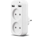 Adaptador de enchufe multifuncional con 2 cargadores USB y convertidor de enchufe UE para hogar/Oficina universal socket extensor