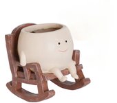 1pc Resin Rocking Chair Garden Plant Pot for Succulents and Home Decoration