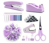 Office Supplies Desk Accessories Stapler Set Tape Dispenser Staple Remover Staples Clips Scissor And Tabs For Students Office